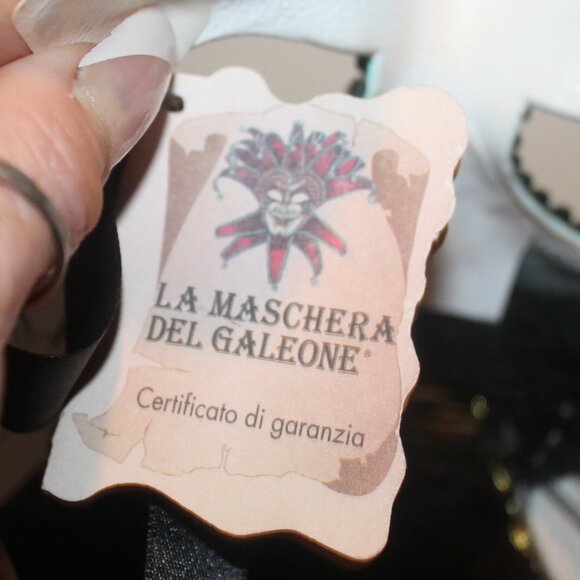 New La Maschera del Galeone Hand Made in Italy Feathered Mask w Certificate - Picture 4 of 10